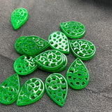 5pc Emerald Green Jade Carved Phoenix Pendant DIY Earrings