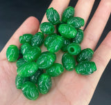 Natural Emerald Green Jade Lucky Beads Pendant Bracelet Necklace Amulet