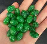Natural Emerald Green Jade Lucky Beads Pendant Bracelet Necklace Amulet