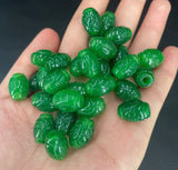 Natural Emerald Green Jade Lucky Beads Pendant Bracelet Necklace Amulet