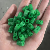 Natural Emerald Green Jade Lucky Money Bead Pendant Chinese Necklace
