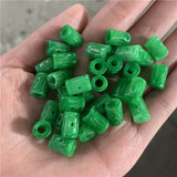 Natural Emerald Green Jade Lucky Money Bead Pendant Chinese Necklace