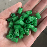 Natural Emerald Green Jade Lucky Money Bead Pendant Chinese Necklace