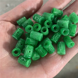 Natural Emerald Green Jade Lucky Money Bead Pendant Chinese Necklace