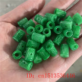 5pc Natural Emerald Green Jade Carved Lucky Hollow Money Bead Pendant