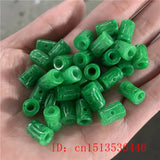 5pc Natural Emerald Green Jade Carved Lucky Hollow Money Bead Pendant