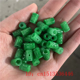 5pc Natural Emerald Green Jade Carved Lucky Hollow Money Bead Pendant