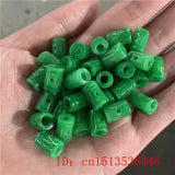 5pc Natural Emerald Green Jade Carved Lucky Hollow Money Bead Pendant
