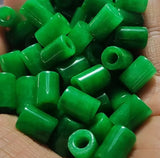 5pc Natural Green Jade Barrel Beads Pendants Large Hole DIY Jewelry