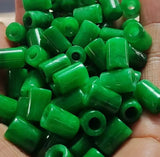 5pc Natural Green Jade Barrel Beads Pendants Large Hole DIY Jewelry