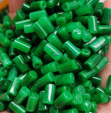 5pc Natural Green Jade Barrel Beads Pendants Large Hole DIY Jewelry