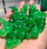 5pc Natural Green Jade Gourd Beads Pendants DIY Bracelet Necklace