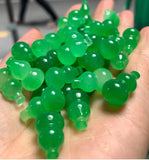 5pc Natural Green Jade Gourd Beads Pendants DIY Bracelet Necklace