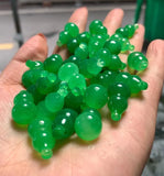 5pc Natural Green Jade Gourd Beads Pendants DIY Bracelet Necklace