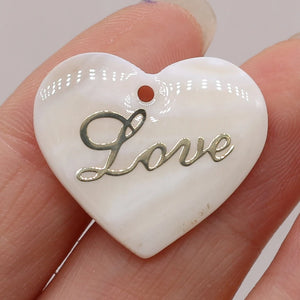 5pc Heart Shape Mother of Pearl Shell Charms for Jewelry Making DIY
