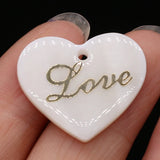 5pc Heart Shape Mother of Pearl Shell Charms for Jewelry Making DIY