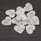 5pc Heart Shape Mother of Pearl Shell Charms for Jewelry Making DIY