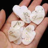 5pc Heart Shape Mother of Pearl Shell Charms for Jewelry Making DIY