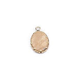 5pc Natural Stone Pendants Flat Oval Lapis Labradorite Charms Jewelry DIY