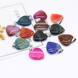 5pc Heart Shape Quartz Pendants for Jewelry Making