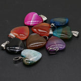 5pc Heart Shape Quartz Pendants for Jewelry Making