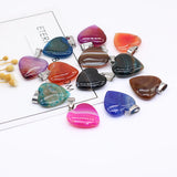 5pc Heart Shape Quartz Pendants for Jewelry Making