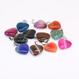 5pc Heart Shape Quartz Pendants for Jewelry Making