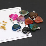 5pc Heart Shape Quartz Pendants for Jewelry Making