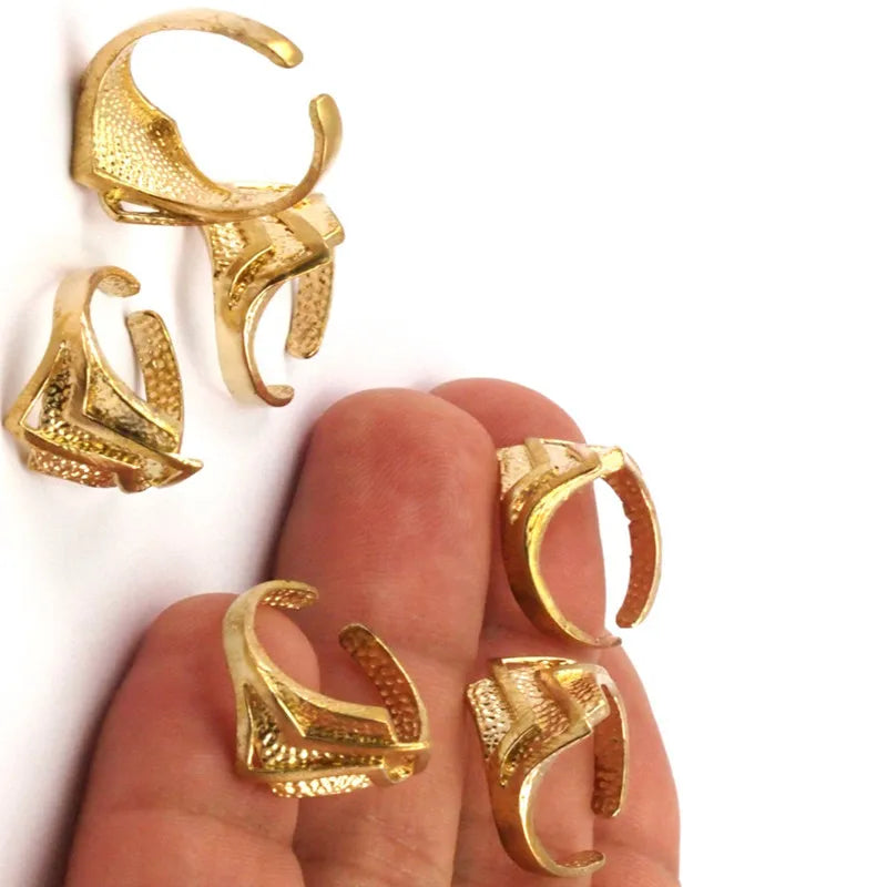 Set of 5 Raw Brass Adjustable Rings Blank for DIY Jewelry Making