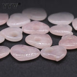 5pc Reiki Healing Crystal Stone Pendants Pink Heart Pendant