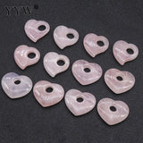 5pc Reiki Healing Crystal Stone Pendants Pink Heart Pendant