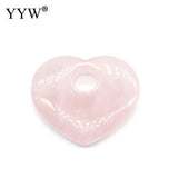 5pc Reiki Healing Crystal Stone Pendants Pink Heart Pendant