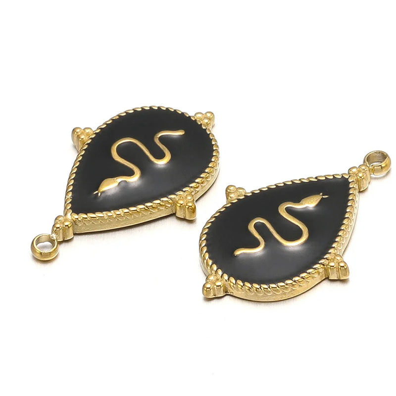 5pc Water Drop Snake Charms Pendants DIY Jewelry M