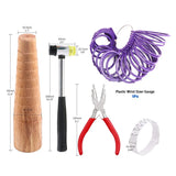 5pc Wooden Bracelet Mandrel Bangle Sizer Wrist Wrapping Jewelry Making Tool Set