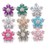 5pc/lot Pearl Rhinestone Flower 18mm Snap Buttons for Snap Bracelet DIY