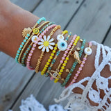 5pc/lot Candy Boho Seed Beaded Charm Bracelets for Women Teen Girls