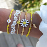 5pc/lot Candy Boho Seed Beaded Charm Bracelets for Women Teen Girls