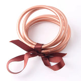 5pc Colorful Bowknot Jelly Bangle Bracelets for Women Jewelry