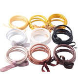 5pc Colorful Bowknot Jelly Bangle Bracelets for Women Jewelry