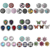 5pc/lot Mixed Flower Snap Button Jewelry for Bracelets