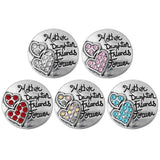 5pc/lot Mixed Flower Snap Button Jewelry for Bracelets