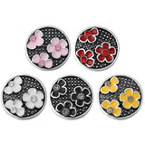5pc/lot Mixed Flower Snap Button Jewelry for Bracelets