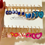 5pc Colorful Acrylic Butterfly Drop Earrings Set Enamel Glazed Animal Dangle