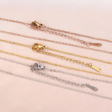 5pcs Stainless Steel Plated Flat Cable Chain Necklace for Women 40cm+5cm