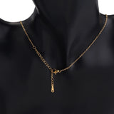 5pcs Stainless Steel Plated Flat Cable Chain Necklace for Women 40cm+5cm