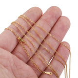 5pcs Stainless Steel Plated Flat Cable Chain Necklace for Women 40cm+5cm