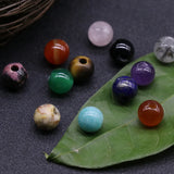 5pcs 10mm Natural Stone Bead Pendant Round Hole Jewelry DIY Accessories