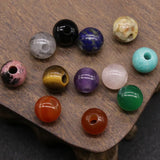 5pcs 10mm Natural Stone Bead Pendant Round Hole Jewelry DIY Accessories