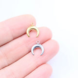 5pcs 10mm Stainless Steel High Moon Horn Pendant