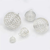 Silver Plated Spiral Bead Cages Pendants for Jewelry Making